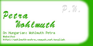 petra wohlmuth business card